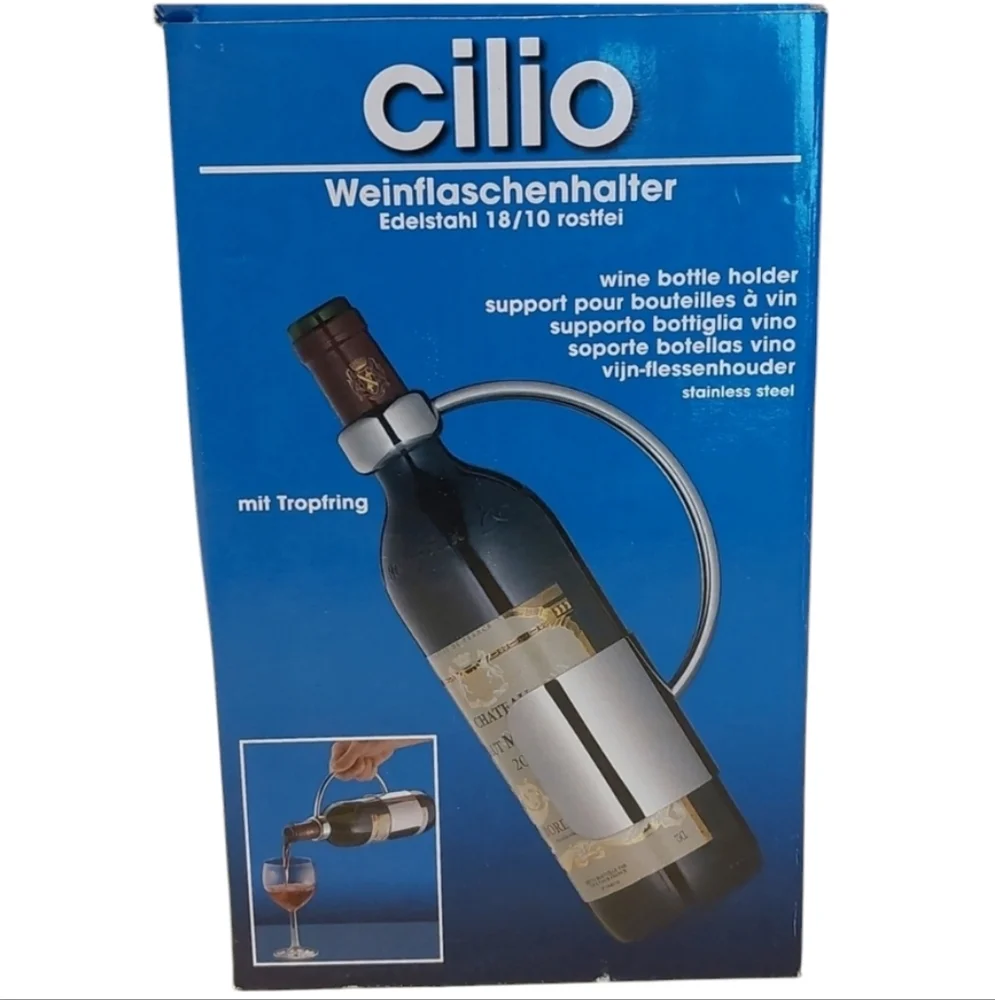 German Steel Cilio Wine Bottle Holder Pourer NEW